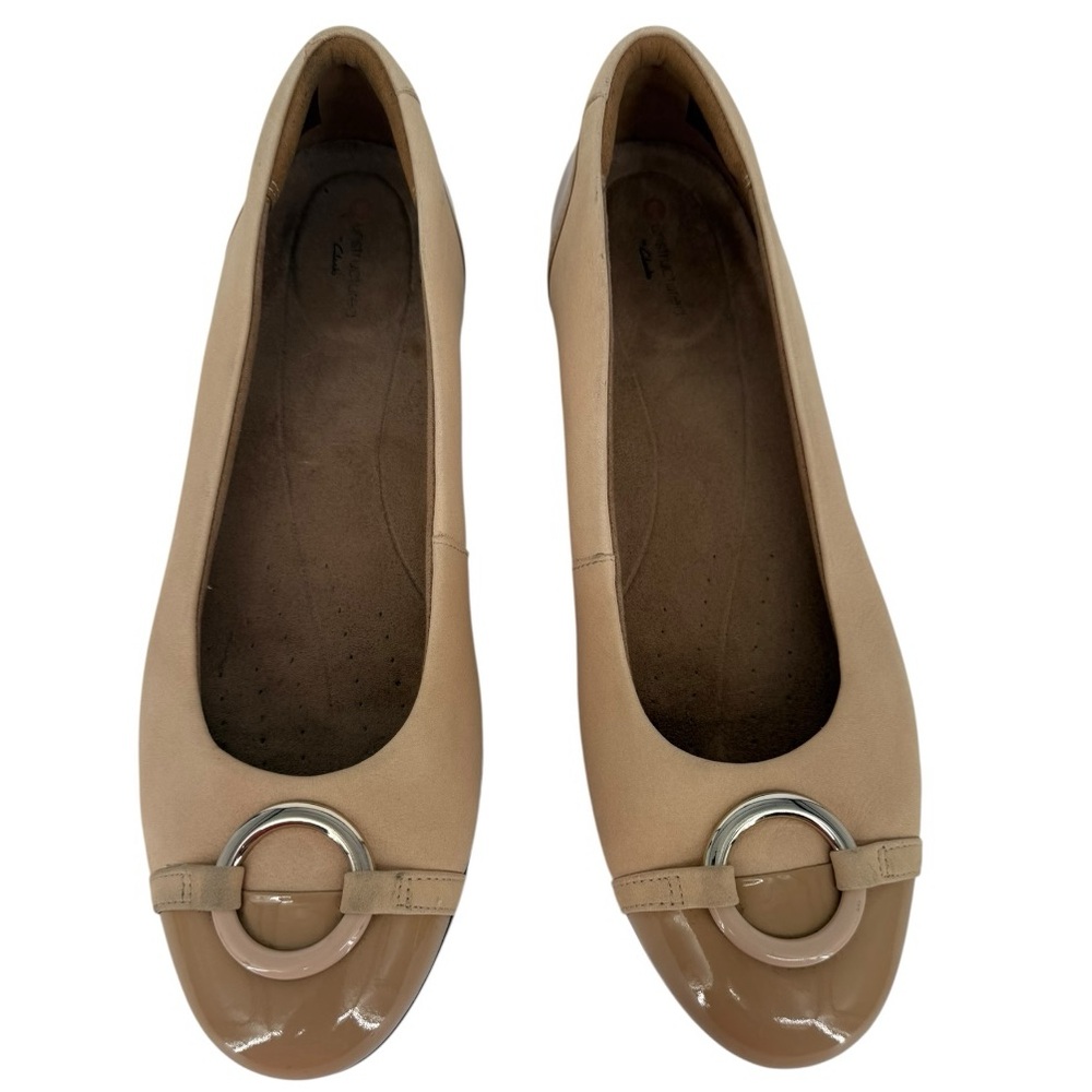 Clark’s Women’s Neenah Vine Ballet Flats Tan Size 9 Preppy Academia Casual Comfy
